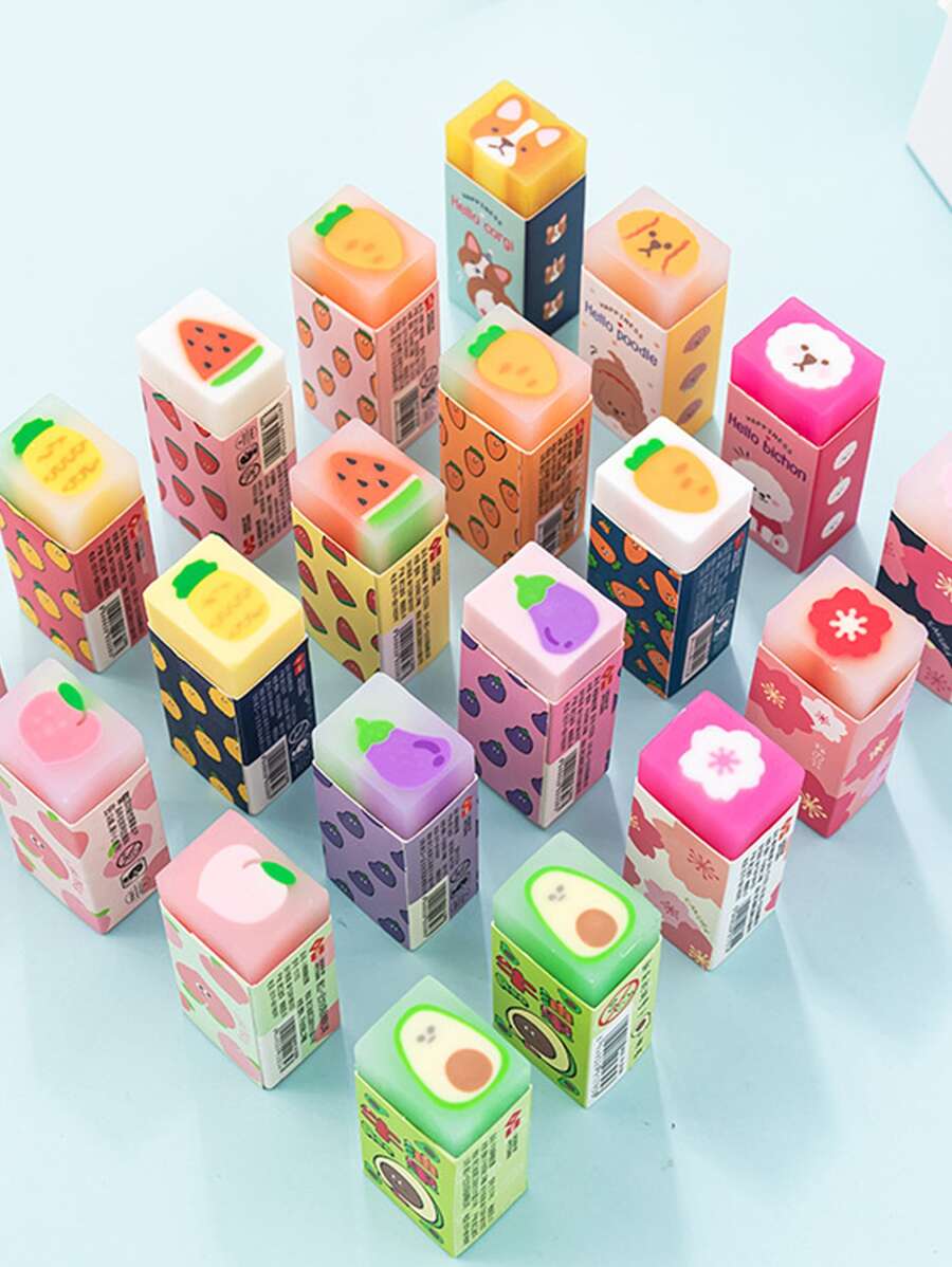 1入組水果圖案隨機橡皮 - 彩色 - 查看 1