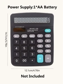 1pc Plastic Electronic Calculator - Black - View 6