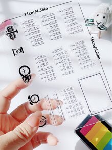 1入組時間設計矽膠印章 - 無色 - 查看 4