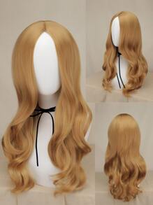 Brown Wavy 20 inch Medium Length Female Cosplay Wig Synthetic Heat Resistant Fiber Hair School Halloween Christmas Costume Accessories & 1pc Wig Cap - Brown - View 1