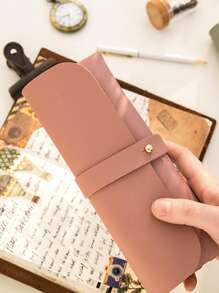 1 cái túi bút chì PU ngẫu nhiên - Nhiều màu - Xem 2