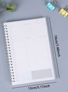 1pc Spiral Plan Notebook - White - View 5