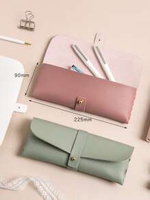 1 cái túi bút chì PU ngẫu nhiên - Nhiều màu - Xem 3