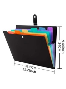 1pc 7 Grid Expandable File Folder - Multicolor - View 4