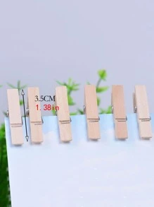 50 Piezas Pinzas De Madera Para Manualidades, Pinzas De Fotos Al Por Menor De Color Madera Natural - Albaricoque - Ver 5