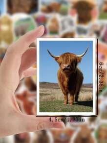 50 miếng dán in hình con bò - Nhiều màu - Xem 4