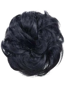 1Pc Bun Hair Piece Hair Extensions Human Hair Buns For Women Updo Hairpiece 1B Beginner Extension Friendly Messy Daily Use Natural Black Color Hair Extensions - S1 - View 2