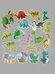 50入組恐龍圖案貼紙 - 彩色 - 查看 2