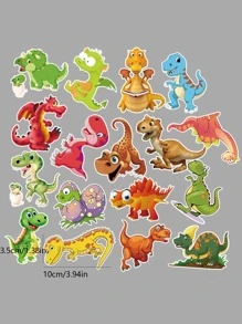 50入組恐龍圖案貼紙 - 彩色 - 查看 3