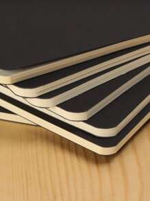 1pc Plain Cover Notebook Back To School - Black - View 3