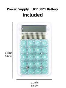 1 pieza transparente portátil calculadora - Verde - Ver 4