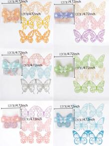 6sheets/pack Random Hollow Butterfly Lace Material Paper For Photo Album, Journal Diary Album Card Making DIY Arts And Crafts, - Multicolor - View 4