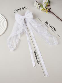 1 件/2 件蕾丝蝴蝶结窗帘系带，多色可选 - 白色 - 查看 3
