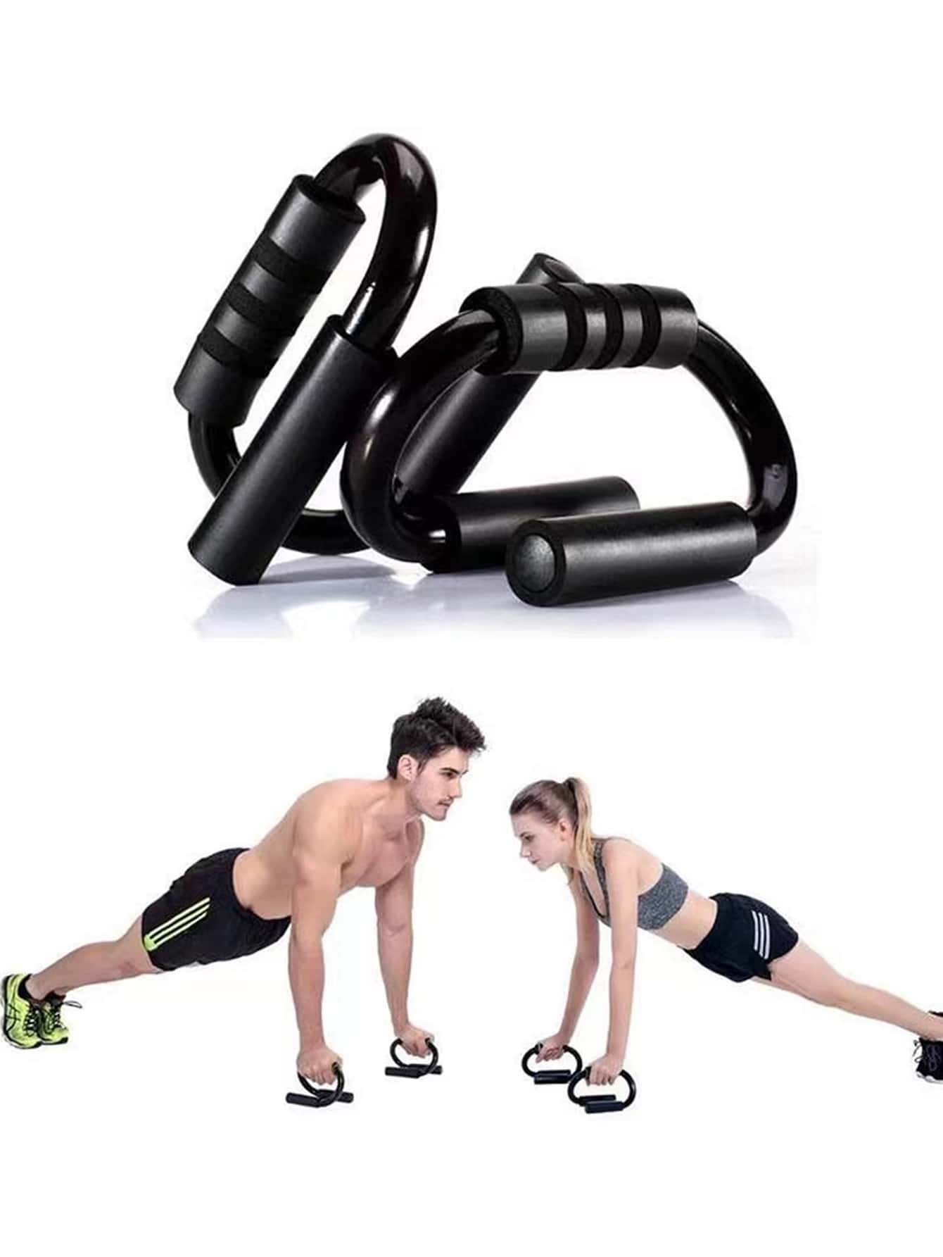 2pcs S-shaped Push-up Bar Stand - Black - View 1