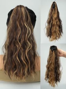 Extensión del pelo medio rizado coleta sintético - Color Piano - Ver 1