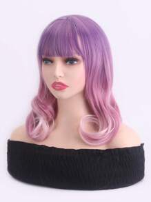 漸層中等卷人造假髮帶劉海 - 彩色 - 查看 3