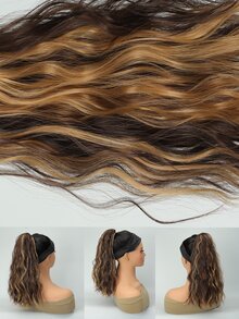 Extensión del pelo medio rizado coleta sintético - Color Piano - Ver 3