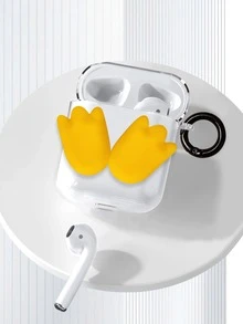 Funda transparente compatible con Airpods con pies - Amarillo - Ver 2