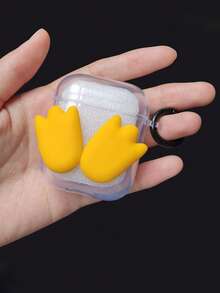 Funda transparente compatible con Airpods con pies - Amarillo - Ver 4