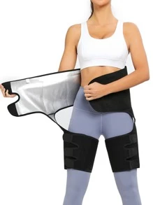 1pc PU Sports Waist Belt Shapewear Waist Trainer Corset - Black - View 1