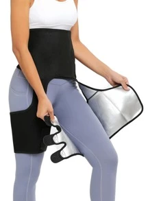 1pc PU Sports Waist Belt Shapewear Waist Trainer Corset - Black - View 4