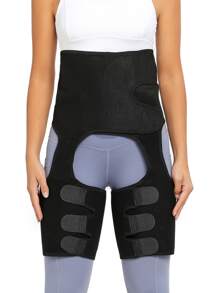 1pc PU Sports Waist Belt Shapewear Waist Trainer Corset - Black - View 5