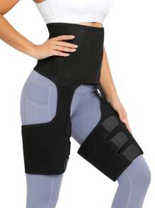 1pc PU Sports Waist Belt Shapewear Waist Trainer Corset - Black - View 6