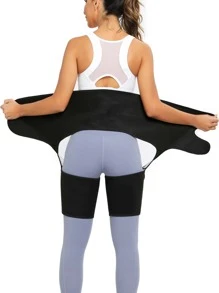 1pc PU Sports Waist Belt Shapewear Waist Trainer Corset - Black - View 7