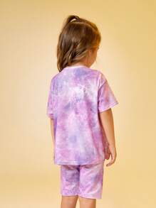 Warner Bros 100 Years X SHEIN Bộ Bé gái Hoạt hình Cà vạt nhuộm Giải trí - Nhiều màu - Xem 2