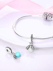 1 Máy Tính Bất Thường Con Đom Đóm Đom Đóm Phát Sáng Trong Bóng Tối Loài Côn Trùng Hạt Charm Cho Vòng Tay Vòng Cổ Tự Làm Trang Sức Làm Quà Tặng Cho Bé Gái - Bạc - Xem 2