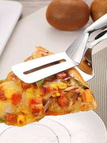 1pc Stainless Steel Food Tongs, Minimalist Grilling Food Tongs For Kitchen - Silver - View 2