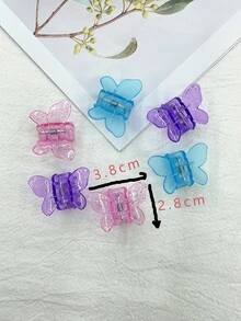 6入組女士蝴蝶設計時尚髮夾用於裝飾