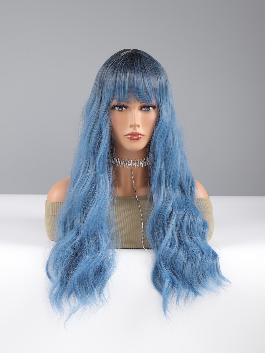 Lång Kroppsvåg syntetisk peruk med lugg - Multifärgad - Visa 1