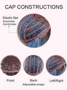 Lång Kroppsvåg syntetisk peruk med lugg - Multifärgad - Visa 7