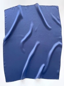 1pc Fashionable Solid Color Women's Square Scarf,Multi-Purpose Headband/Belt/Bag Tie, Versatile Accessory Bandana,Hair Band,Head Band Ideal For Dressing Up Your Look - Navy Blue - View 2