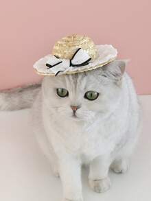 1pc Bow Decor Pet Hat For Cat And Dog For Photo Prop Accessory - Multicolor - View 2