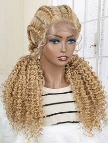 Lace Front Long Braided Synthetic Wig - Ombre - View 2