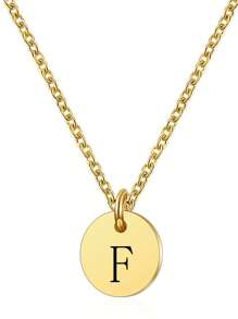 Vòng cổ Charm tròn chi tiết chữ cái - Vàng - Xem 28