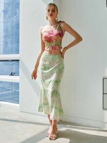 SHEIN 紮染魚尾短裙