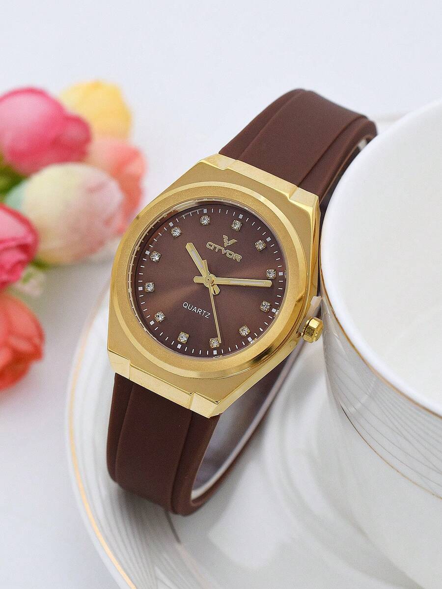 Đồng hồ thạch anh con trỏ tròn - Cà phê nâu - Xem 1