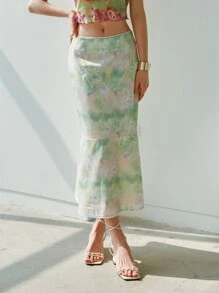 SHEIN 紮染魚尾短裙