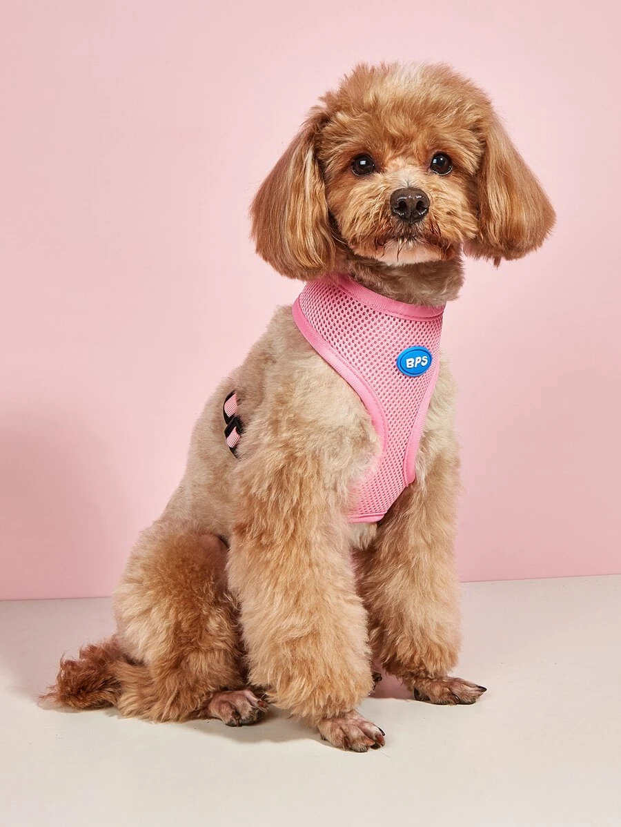 1pc Mesh Pet Harness For Cat And Dog For Outdoor - Pink - View 1