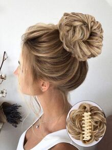 Claw Clip In Hair Bun Messy Curly Clip In Claw Hair Hairpieces Combs Add Ponytail Hair Pieces Synthetic Hair Extensions For Women - Multicolor - View 1