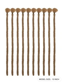 Bím tóc tổng hợp ngắn thẳng 10 sợi - Màu be - Xem 2