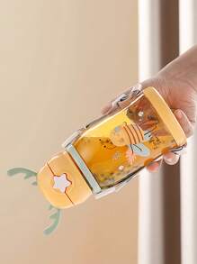 1 pieza Botella de agua con estampado de dibujos animados - Verde - Ver 3