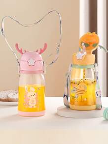 1 pieza Botella de agua con estampado de dibujos animados - Verde - Ver 4