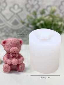 1pc Cartoon Bear Shaped DIY Silicone Mold - White - View 2