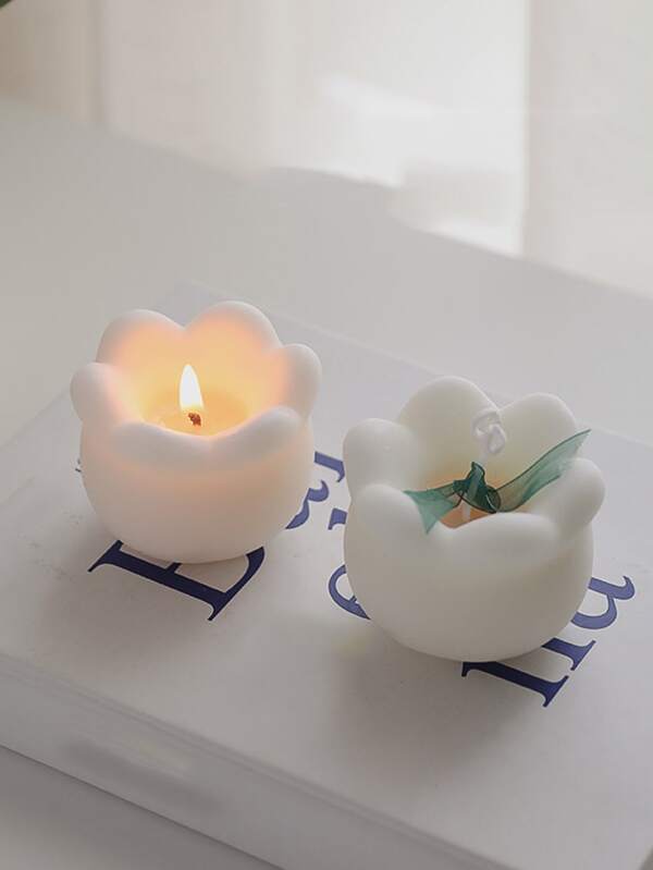 1pc Wax Candle Scented, Modernist Floral Design Candle Scented For Home Decor SHEIN USA