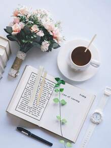 50 件木制咖啡搅拌棒学校用品返校 - 卡其色 - 查看 6