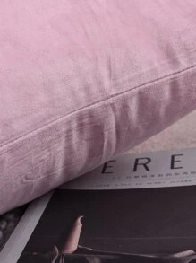 Miater 1pc Plain Cushion Cover Without Filler - Pink - View 6